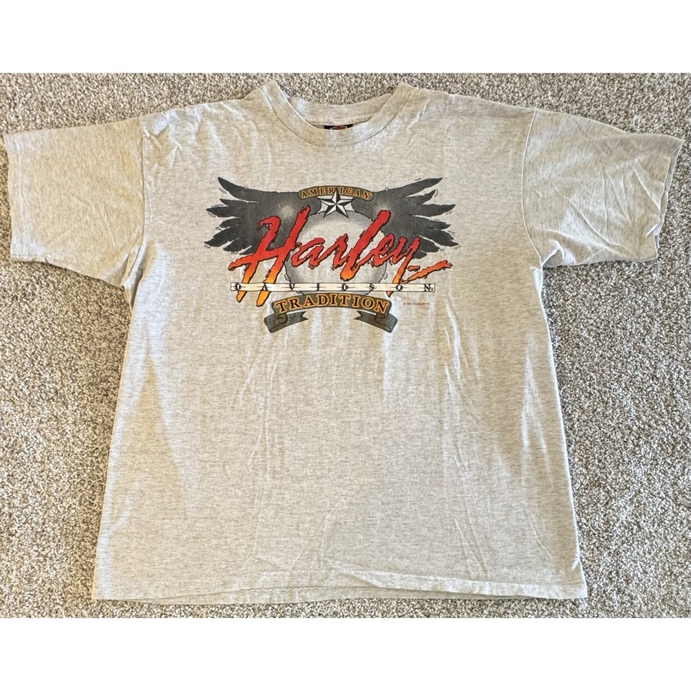 Vintage 1993 Harley Davidson T-Shirt Mens XL Gray Cancun Mexico Holoubek